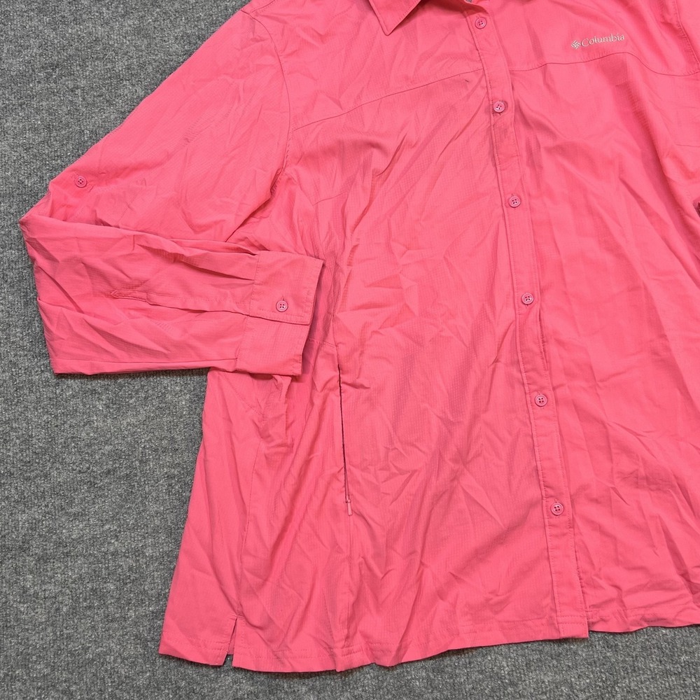 Columbia Shirt Womens 3X Pink Omni-Shade Button Up Long Sleeve Hiking Outdoor - Picture 3 of 11